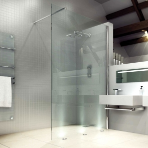 Merlyn 8 Series Wet Room Glass Panel 700mm Wide Clear Glass | Product Image