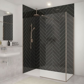 Merlyn 8mm Wetroom Corner Post Profile - Brushed Nickel (To Make a L Shaped Enclosure) | Product Image