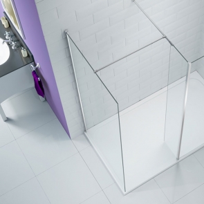 Merlyn 8mm Modular Wet Room Screen Side Panel 700mm Wide (inc T-Piece)