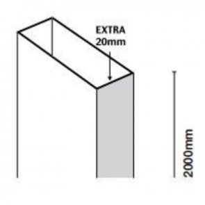 Merlyn 10 Series Pivot Shower Door Closing Side Extension Profile 20mm Adjustment - Chrome (Single) | Product Image