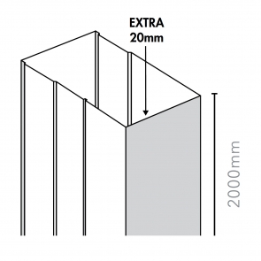 Merlyn Ionic Essence Black Sliding/Quadrant Shower Door 20mm Extension Profile (Single) | Product Image