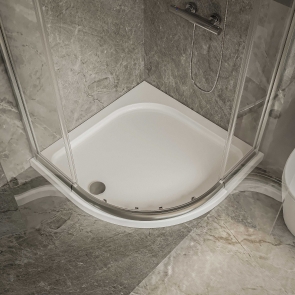 Merlyn Ionic Touchstone Quadrant Shower Tray 900mm x 900mm White