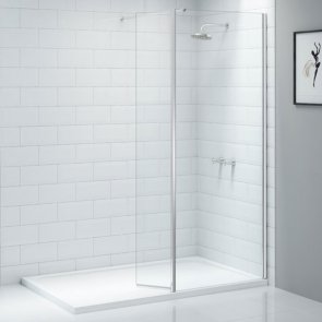 Aquashine Shower Wall Swivel Panel 300mm Wide - 8mm Glass