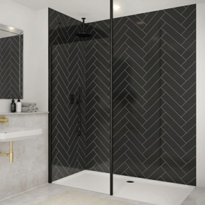 Merlyn Vertical Ceiling Post 3000mm - Matt Black | Product Image