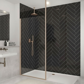 Merlyn Vertical Ceiling Post 3000mm - Brushed Nickel | Product Image