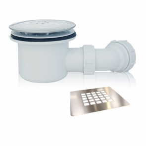 MX Minerals 90mm Shower Waste and Square Steel Grate