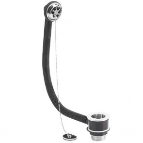 Nuie Bath Waste and Overflow, Brass Plug and Ball Chain, Chrome