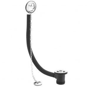 Nuie Retainer Bath Waste and Overflow, Brass Plug and Link Chain, Chrome
