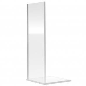 Nuie Rene Satin Chrome Profile Side Panel 900mm Wide - 6mm Glass