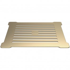 Nuie Square Shower Waste with Brushed Brass Top and Black Body