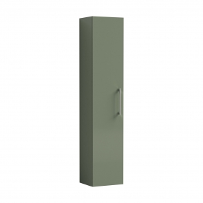 Nuie Arno Wall Hung 1-Door Tall Unit 300mm Wide - Satin Green
