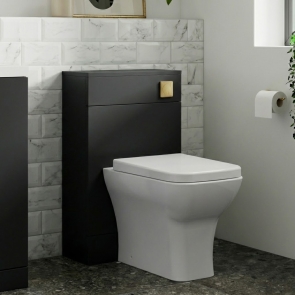 Nuie Arno Back to Wall WC Toilet Unit 500mm Wide - Satin Anthracite | Product Image