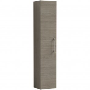 Nuie Arno Wall Hung 1-Door Tall Unit 300mm Wide - Solace Oak Woodgrain