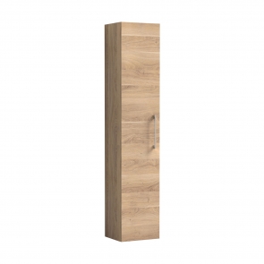 Nuie Arno Wall Hung 1-Door Tall Unit 300mm Wide - Bleached Oak