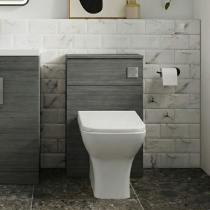 Nuie Arno Back to Wall WC Unit 500mm Wide - Anthracite Woodgrain | Product Image