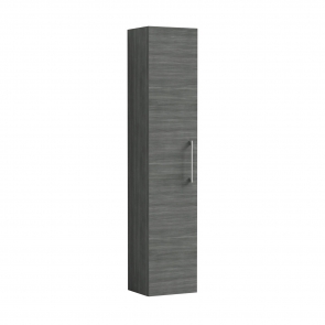 Nuie Arno Wall Hung 1-Door Tall Unit 300mm Wide - Anthracite Woodgrain