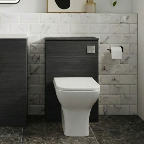 Nuie Arno Back to Wall WC Unit 500mm Wide - Charcoal Black Woodgrain | Product Image