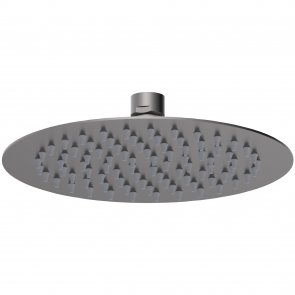 Nuie Arvan Round Fixed Shower Head 200mm x 200mm - Brushed Pewter