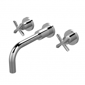 Nuie Aztec 3-Hole Wall Mounted Basin Mixer Tap - Chrome | Product Image