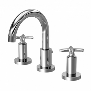 Nuie Aztec 3-Hole Basin Mixer Tap with Waste - Chrome