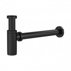 Nuie Round Bottle Trap with Extension Tube 300mm - Matt Black