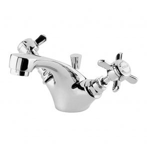 Nuie Beaumont Mono Basin Mixer Tap Dual Handle with Pop Up Waste - Chrome | Product Image