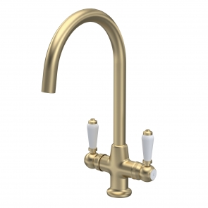Nuie Cruciform Kitchen Sink Mixer Tap Lever Handle - Brushed Brass | Product Image