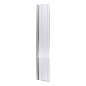 Nuie Fluted Concealed Hinged Wet Room Return Panel 300mm Wide with Support Bar 8mm Glass - Polished Chrome