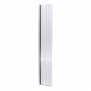 Nuie Fluted Concealed Hinged Wet Room Flipper Panel 300mm Wide 8mm Glass - Polished Chrome