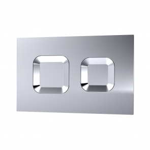 Nuie Square Push Button Dual Flush Plate - Chrome