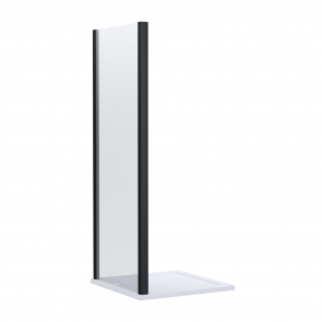 Nuie Lucie Matt Black Side Panel 1000mm Wide - 8mm Glass