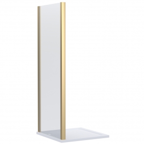 Nuie Lucie Brushed Brass Side Panel 800mm Wide - 8mm Glass