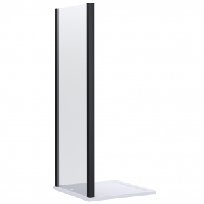 Nuie Lucie Matt Black Side Panel 800mm Wide - 8mm Glass