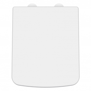 Nuie Luxury Square Toilet Seat with Soft Close Quick Release Hinges - White