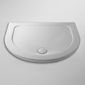 Purity LP40 Bespoke D-Shaped Shower Tray 1050mm x 950mm - White
