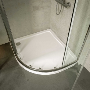 Nuie Pearlstone Offset Quadrant Right Handed Shower Tray 1000mm x 800mm - White