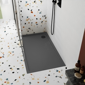 Nuie Pearlstone Grey Slate Effect Rectangular Shower Tray 1200mm x 760mm | Product Image