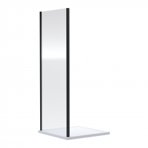 Nuie Rene Matt Black Profile Side Panel 700mm Wide - 6mm Glass