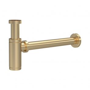 Nuie Round Bottle Trap with Extension Tube 300mm - Brushed Brass