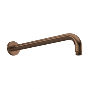 Nuie Round Wall Mounted Shower Arm 335mm Length - Brushed Bronze