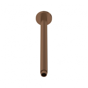 Nuie Round Ceiling Mounted Shower Arm 300mm Length - Brushed Bronze