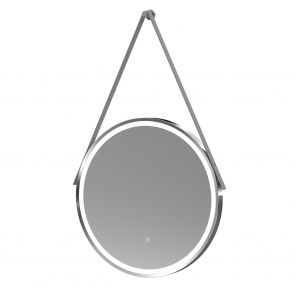 Nuie Salana Chrome Framed LED Touch Sensor Round Bathroom Mirror  600mm H x 600mm W | Product Image