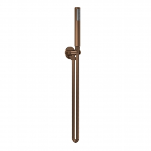 Nuie Round Pencil Shower Handset with Hose and Bracket - Brushed Bronze