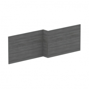 Nuie Square Shower Bath Front Panel 520mm H x 1700mm W - Anthracite Woodgrain