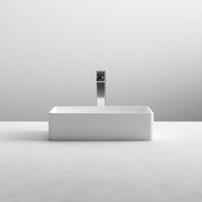 Nuie Vessel Rectangular Sit-On Countertop Basin 465mm Wide - Matt White | Product Image