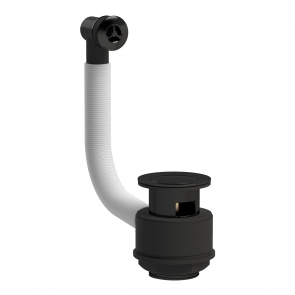 Nuie Stone Basin Pop-Up Waste with Brass Overflow - Matt Black