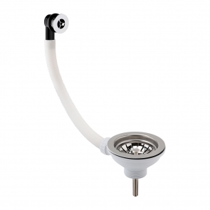 Nuie Kitchen Sink Waste with 90mm Strainer with Overflow - Chrome (2 Waste)
