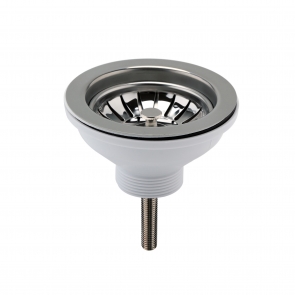 Nuie Kitchen Sink Waste with 90mm Strainer without Overflow - Brushed Nickel