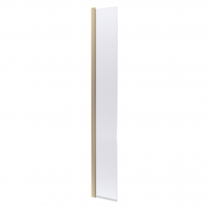 Nuie Wet Room Concealed Hinged Return Panel 1850mm High x 300mm Wide 8mm Glass - Brushed Brass