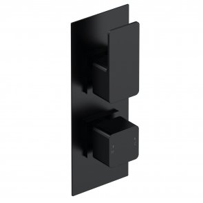 Nuie Windon Thermostatic Concealed Shower Valve with Diverter Dual Handle - Matt Black